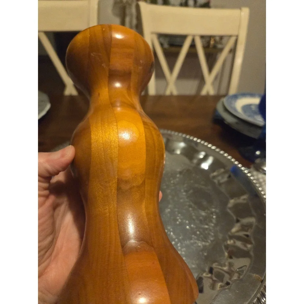 vintage Oregon myrtle wood candlestick, cottagecore, granny core, cabin
